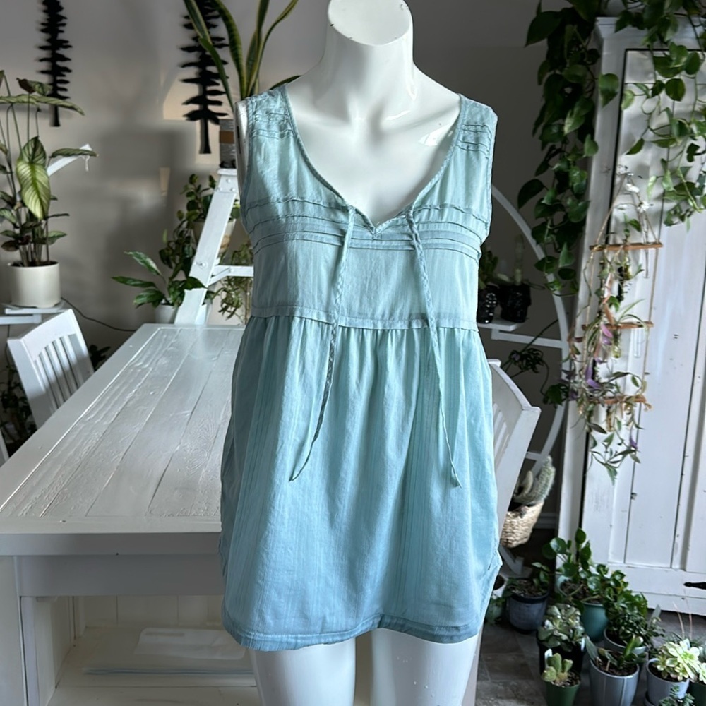 Eddie Bauer robins egg blue boho free flowing baggy tank top XS